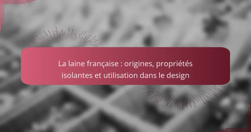 La laine française : origines, propriétés isolantes et utilisation dans le design